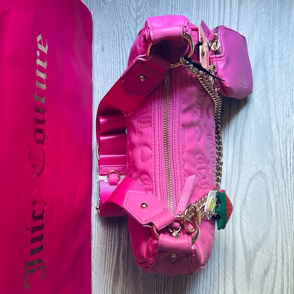 ๐ Quilted Heart Puff Shoulder Bag Convertible Matching Mini Juicy Couture NWT - Picture 4 of 13